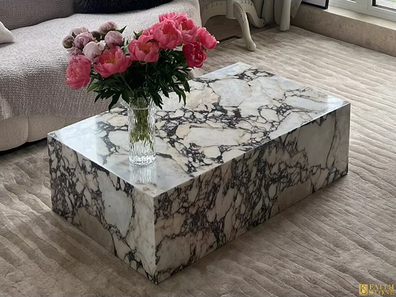 Calacatta Viola Marble Coffee Table Plinth