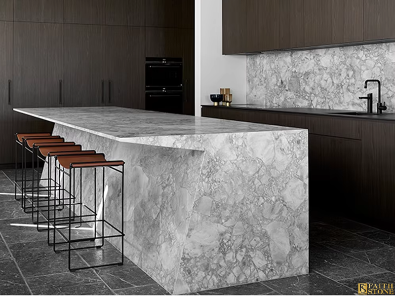 Luxury Brazilian Arabescato Grey Marble Slab 