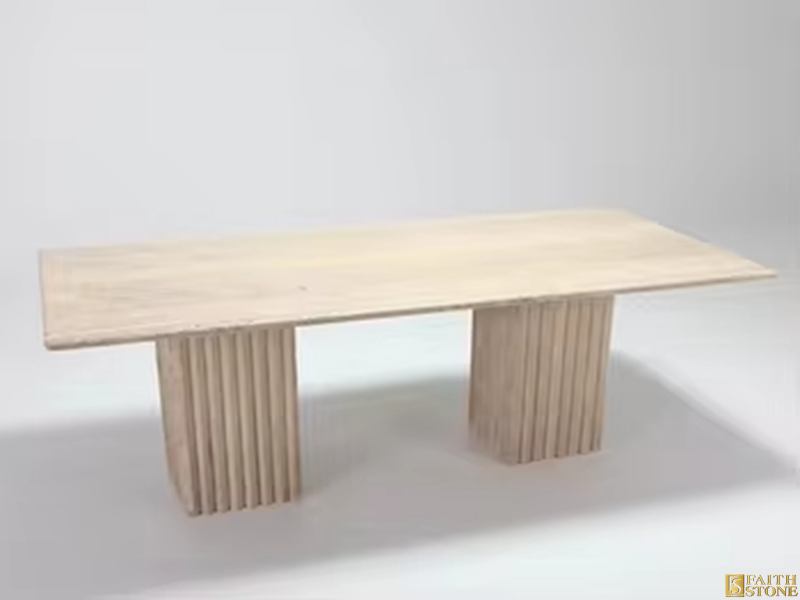 Beige Travertine Dining Table