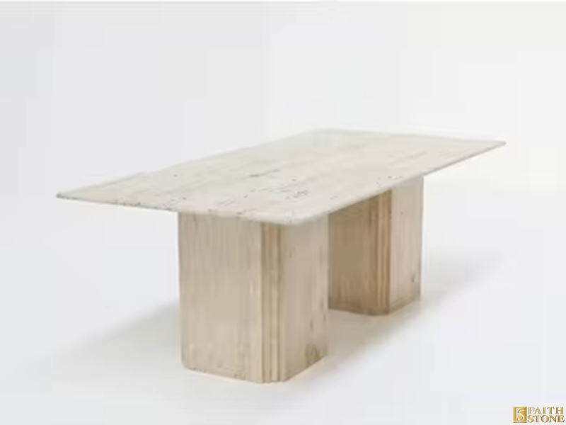 Beige Travertine Dining Table