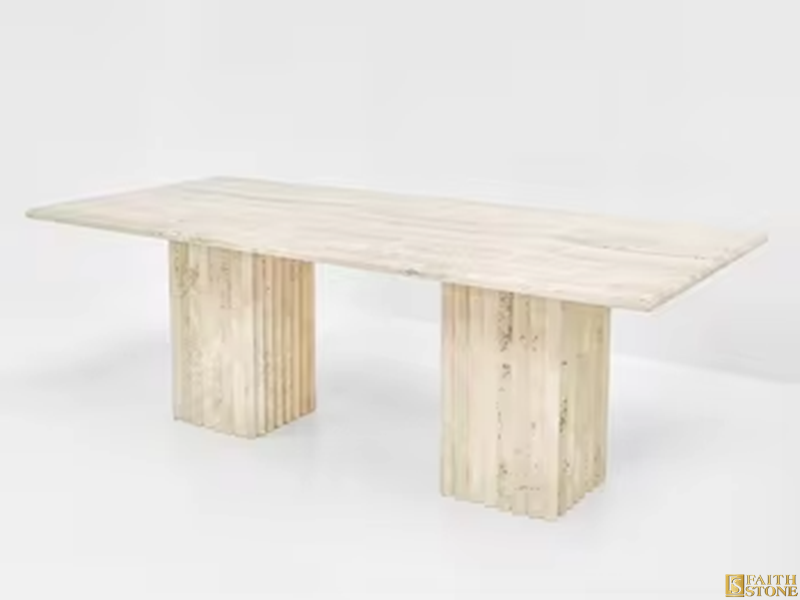 Beige Travertine Dining Table